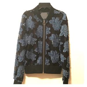 AKIRA! Fishnet Denim Bomber